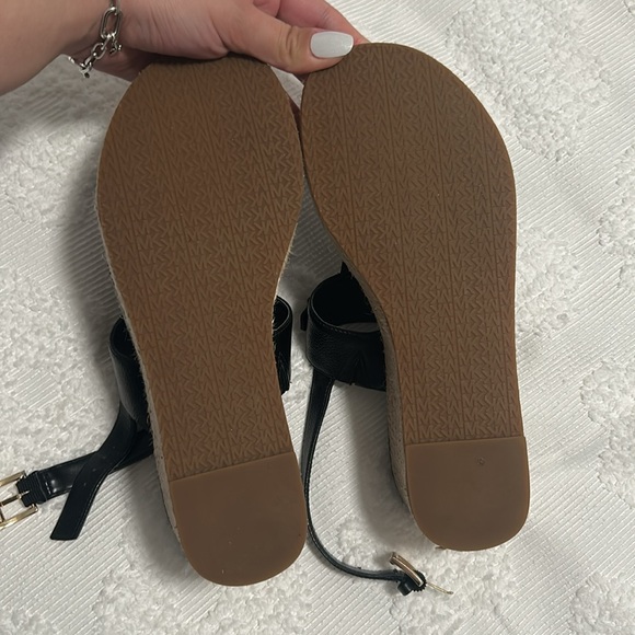 Michael Kors Black Sandals with Gold Accents - Picture 3 of 7